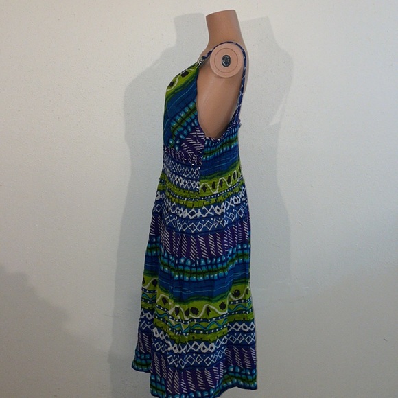 Casse’s Maxi Dress with Smocked front and back and V Neck Front Embellishments - Picture 6 of 17